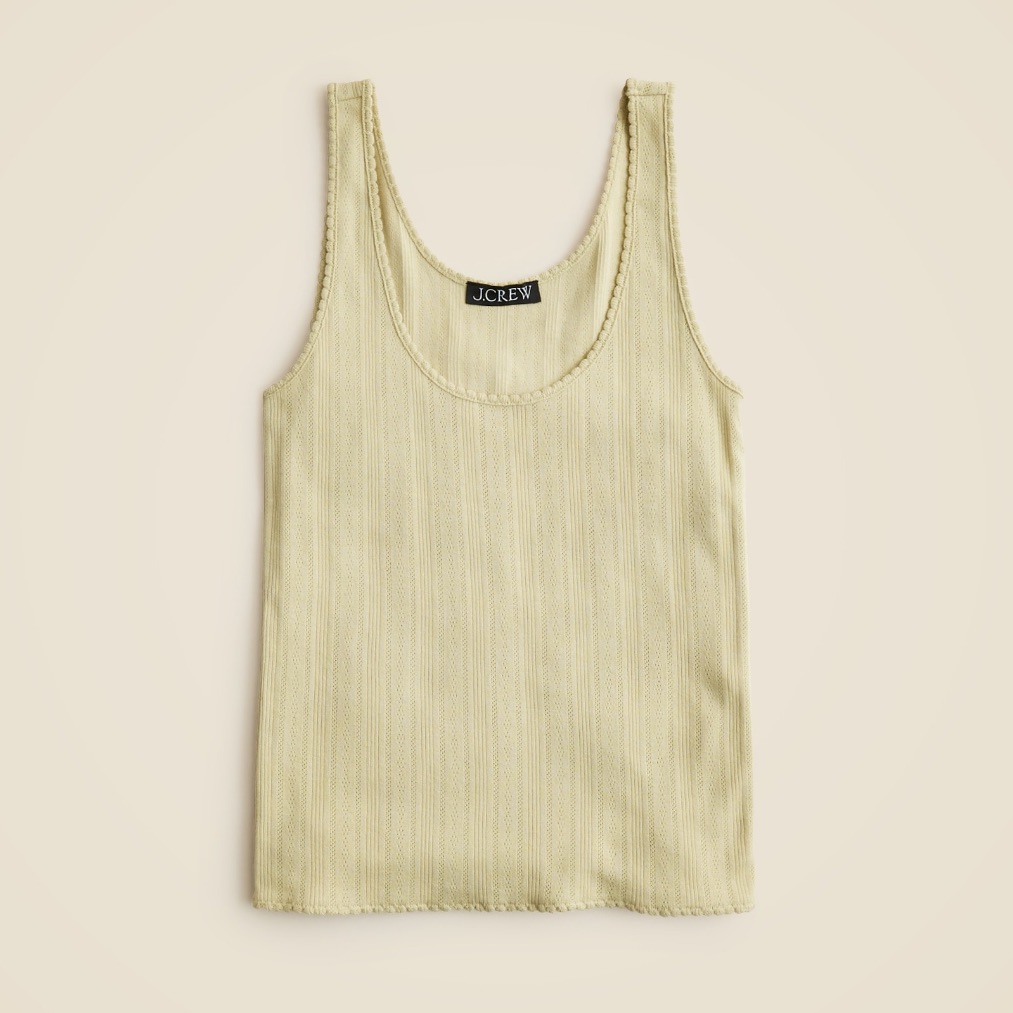 J. Crew Pointelle Tank Top ~ Khaki